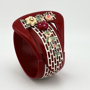 Vintage Hinged Celluloid Cuff Bracelet